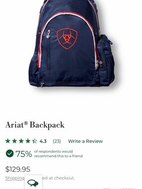 Ariat Navy Blue US Equestrian Backpack with Red Accents